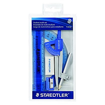 Staedtler Student Math Set, Assorted Colors, 6/Set (557 50WP6)