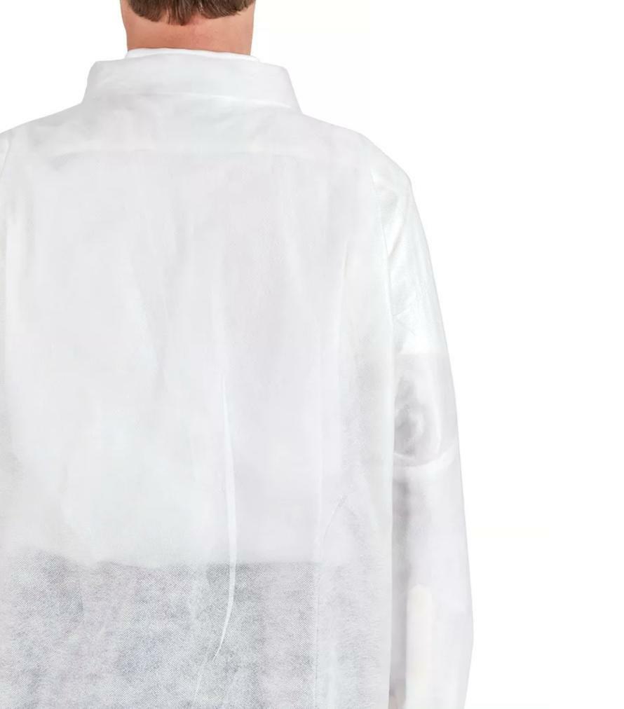 Uline Economy Lab Coat with No Pockets, Hook-and-Loop - 2XL - 25 PACK