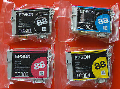 EPSON 88 INK Black & Color EXP 11/2023 GENUINE - T0881-T0884 TO88 CX4400/7400/NX100