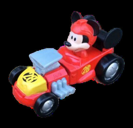 Disney Junior Mickey Mouse Car #28 Roadster Racer Automobile Red Yellow Vehicle