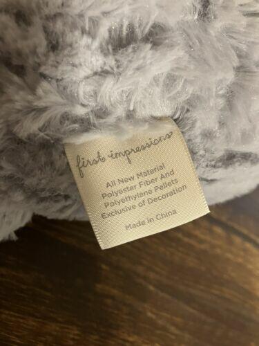 First Impressions Elephant Plush Stuffed Animal 8" Grey Corduroy Baby Toy Macy's