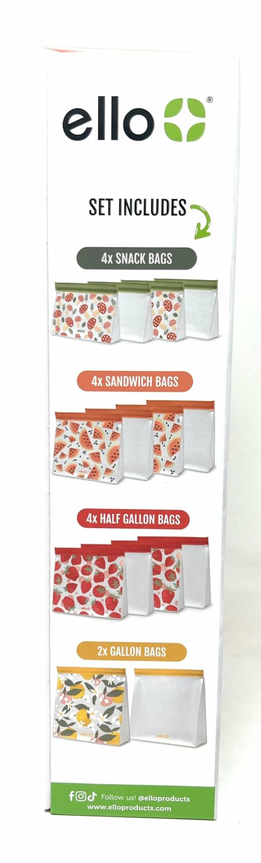 Ello Reusable Food Storage Bags - 14 Pieces