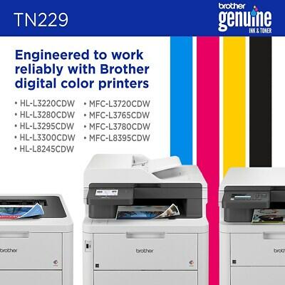 Brother TN229 Cyan Standard Yield Toner Cartridge (TN229C) print up to 1200
