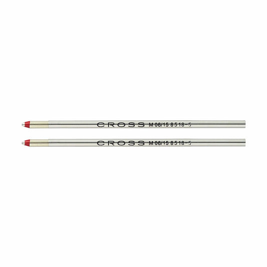 Cross Mini Ballpoint Pen Refill - Red Medium - Dual Pack, Medium Red (8518-5)