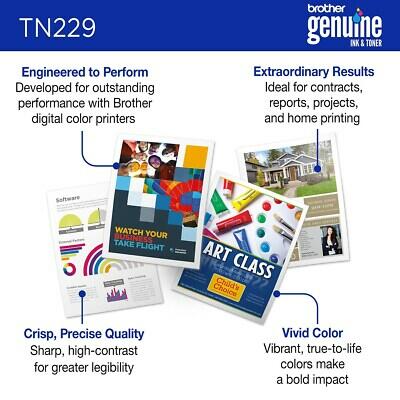 Brother TN229 Cyan Standard Yield Toner Cartridge (TN229C) print up to 1200