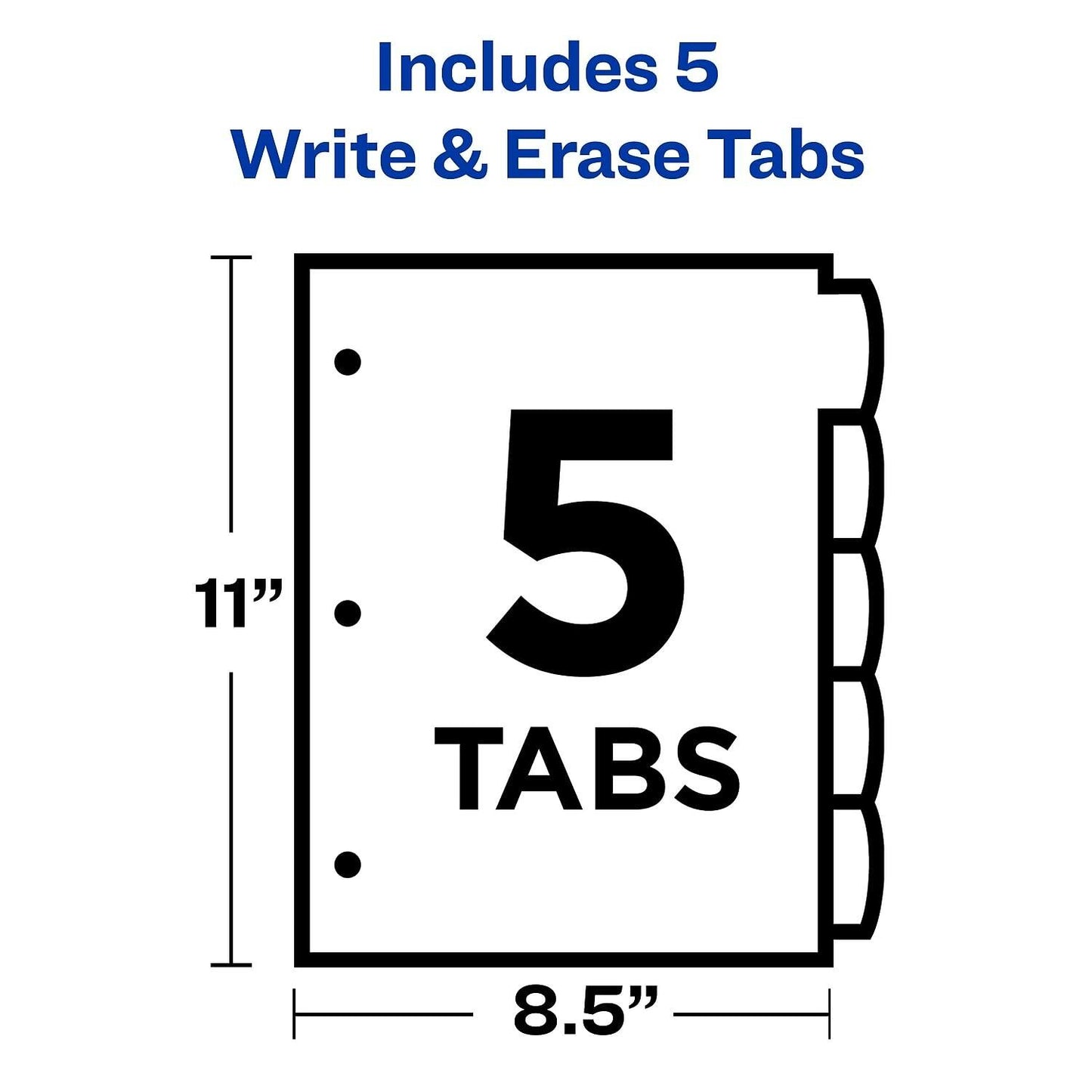 Avery Big Tab Write & Erase Durable Plastic Dividers for 3 Ring Binders, 5-Tab Set, Bright Multicolor, 1 Set (16129)
