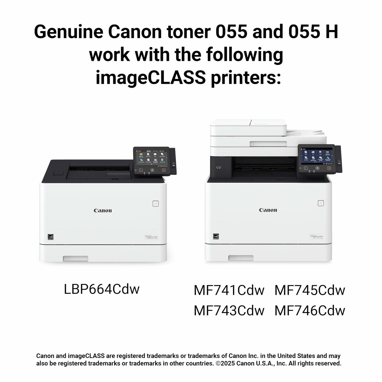 Canon Genuine Toner, Cartridge 055 Cyan (3015C001) 1 Pack, for Canon Color imageCLASS MF741Cdw, MF743Cdw, MF745Cdw, MF746Cdw,LBP664Cdw Laser Printers