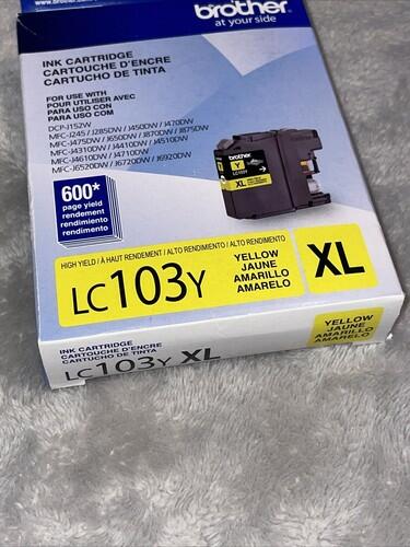 Brother - LC103Y XL High-Yield Ink Cartridge - YELLOW EXP 2022