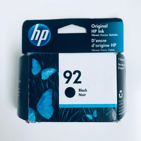 01/2024 Hp 92 Black Noir Ink Cartridge Genuine Original OEM New Sealed