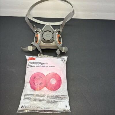 3M 2091 NIOSH P100 Particulate Filter - 2 Count With Half Face Mask