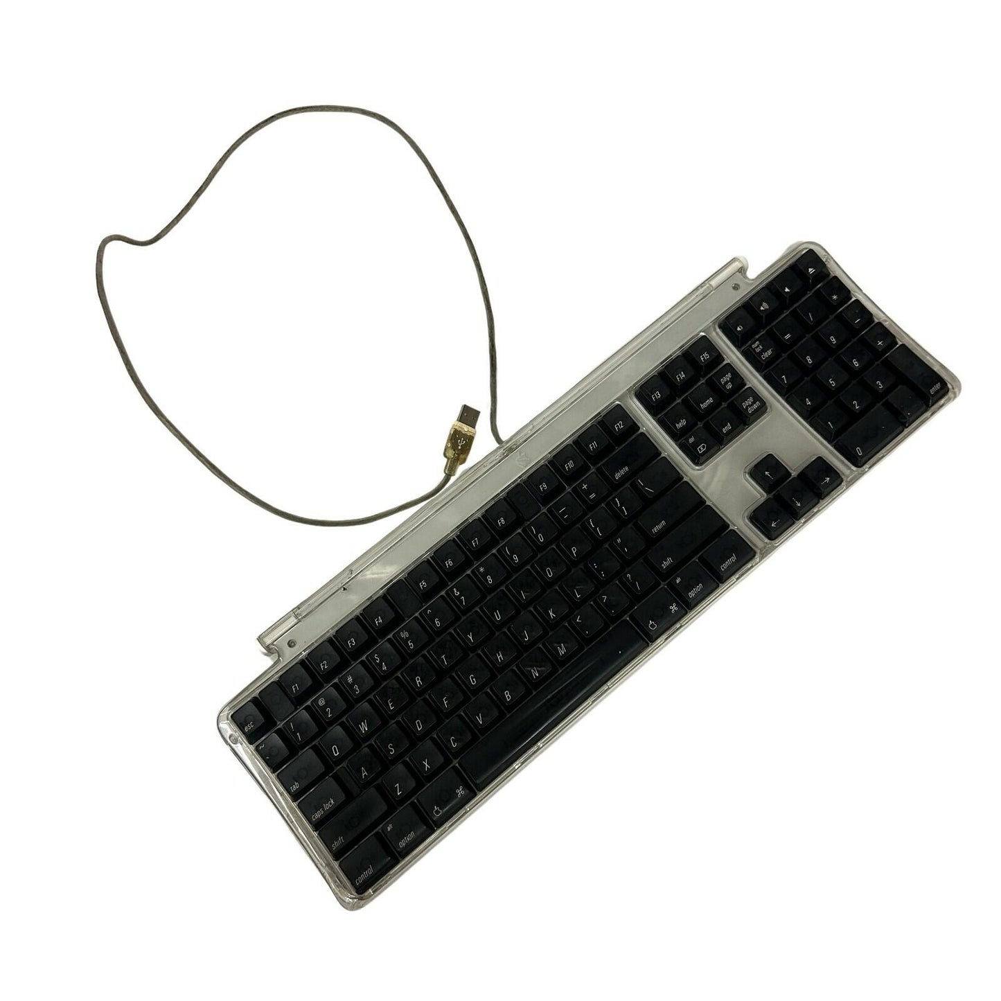 Apple Pro Keyboard M7803 - Wired USB Black/Clear for Mac Macintosh with 2 Port