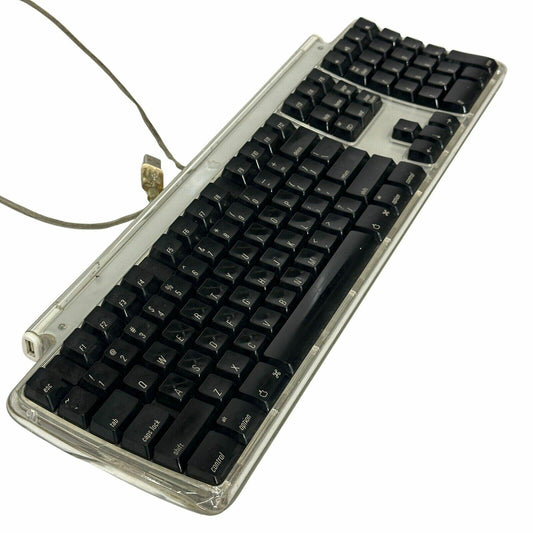 Apple Pro Keyboard M7803 - Wired USB Black/Clear for Mac Macintosh with 2 Port