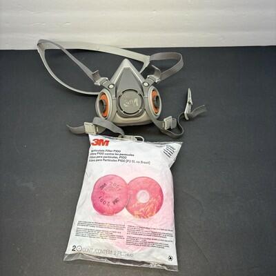 3M 2091 NIOSH P100 Particulate Filter - 2 Count With Half Face Mask