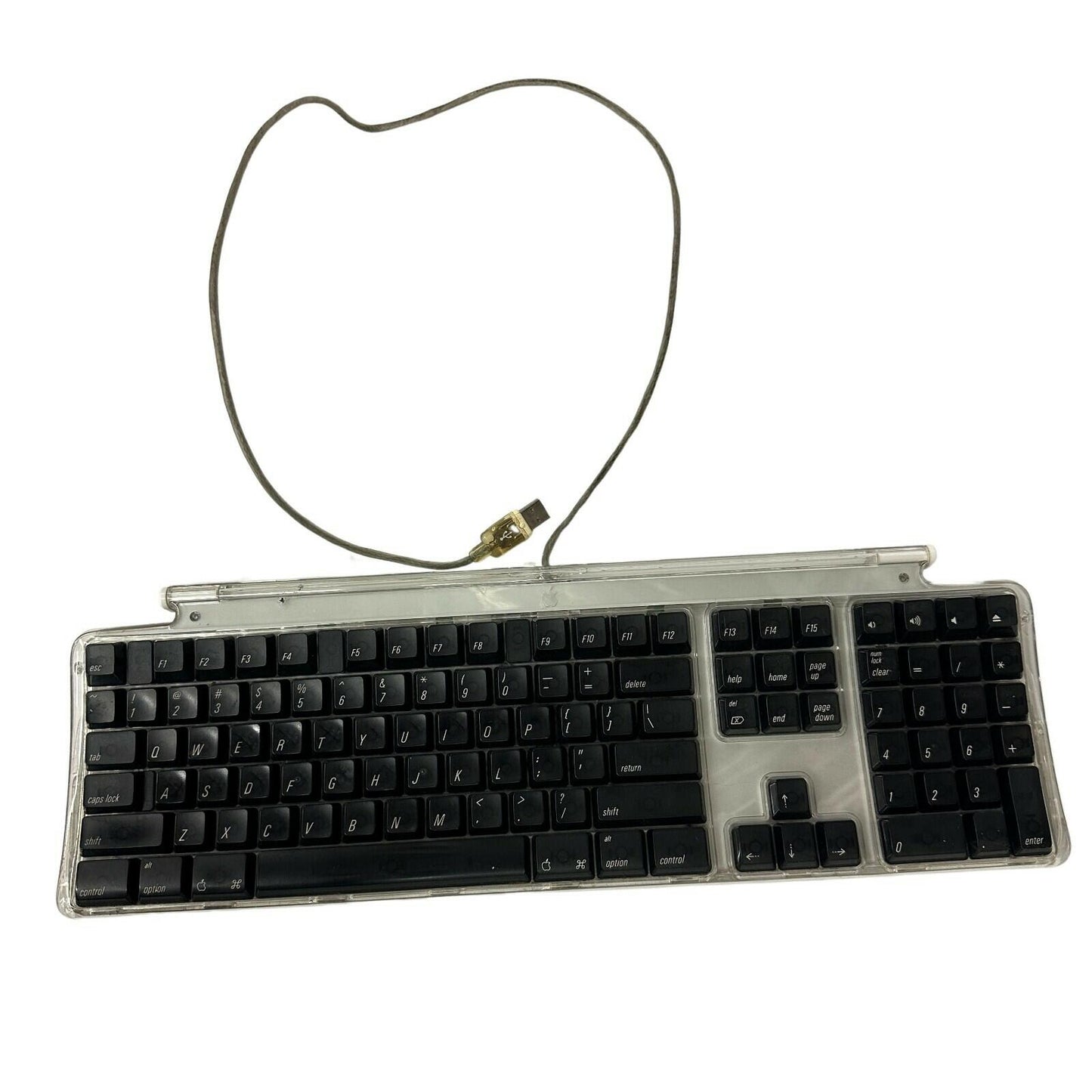 Apple Pro Keyboard M7803 - Wired USB Black/Clear for Mac Macintosh with 2 Port