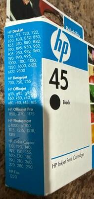Genuine HP 45 Black Ink Cartridge HP Officejet Printer (51645A) Exp: 09.2010