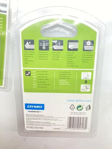 DYMO D1 1761260 Black-On-White Tape, 0.75" x 23' Standard Label Bundle 2 New