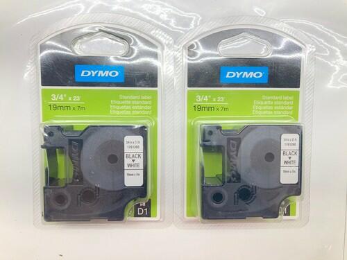 DYMO D1 1761260 Black-On-White Tape, 0.75" x 23' Standard Label Bundle 2 New