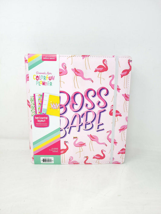 American Crafts Damask Love Colorfun Planner 8.5 x 9.5 Flamingo Boss Horizontal