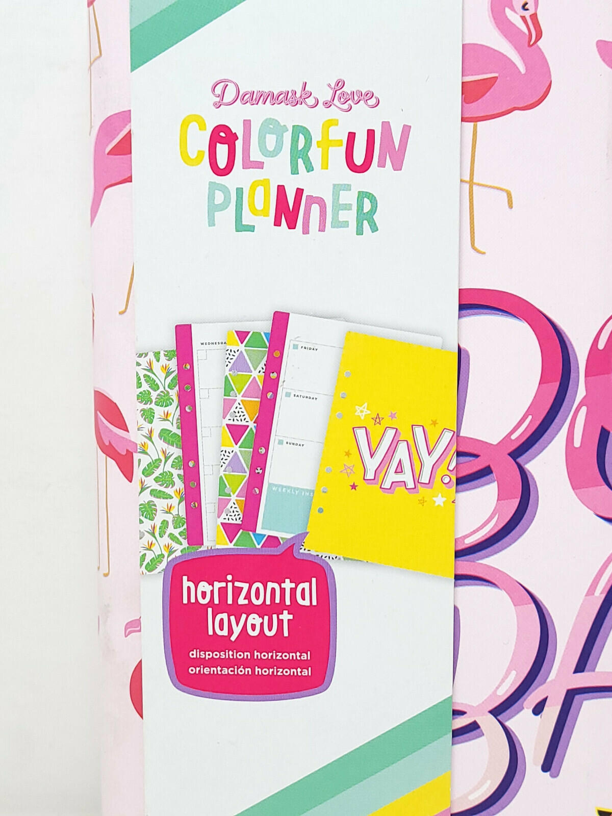 American Crafts Damask Love Colorfun Planner 8.5 x 9.5 Flamingo Boss Horizontal