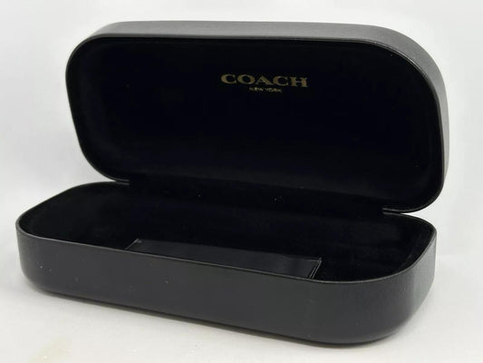 Coach Black Hard Clamshell SUNGLASSES Case With Microfiber Cleaning Cloth