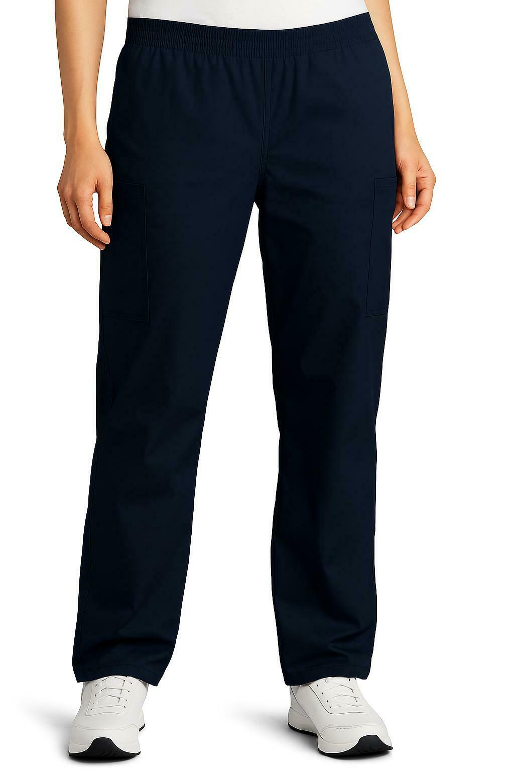 Dickies Scrubs Women's Elastic Waist Pant, Navy, Large