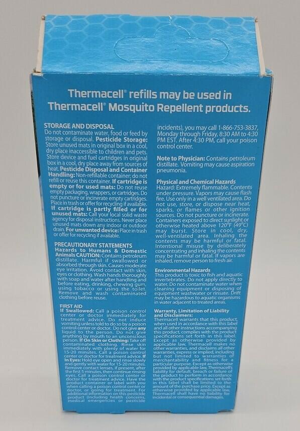 Thermacell Mosquito Repellent Refills 12 Hour Protection 3 Mats 1 Cartridge