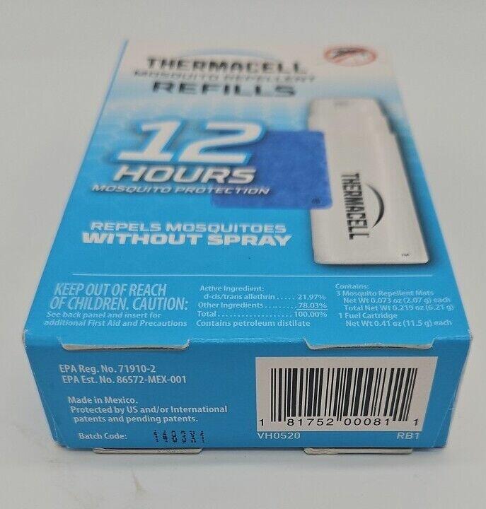 Thermacell Mosquito Repellent Refills 12 Hour Protection 3 Mats 1 Cartridge