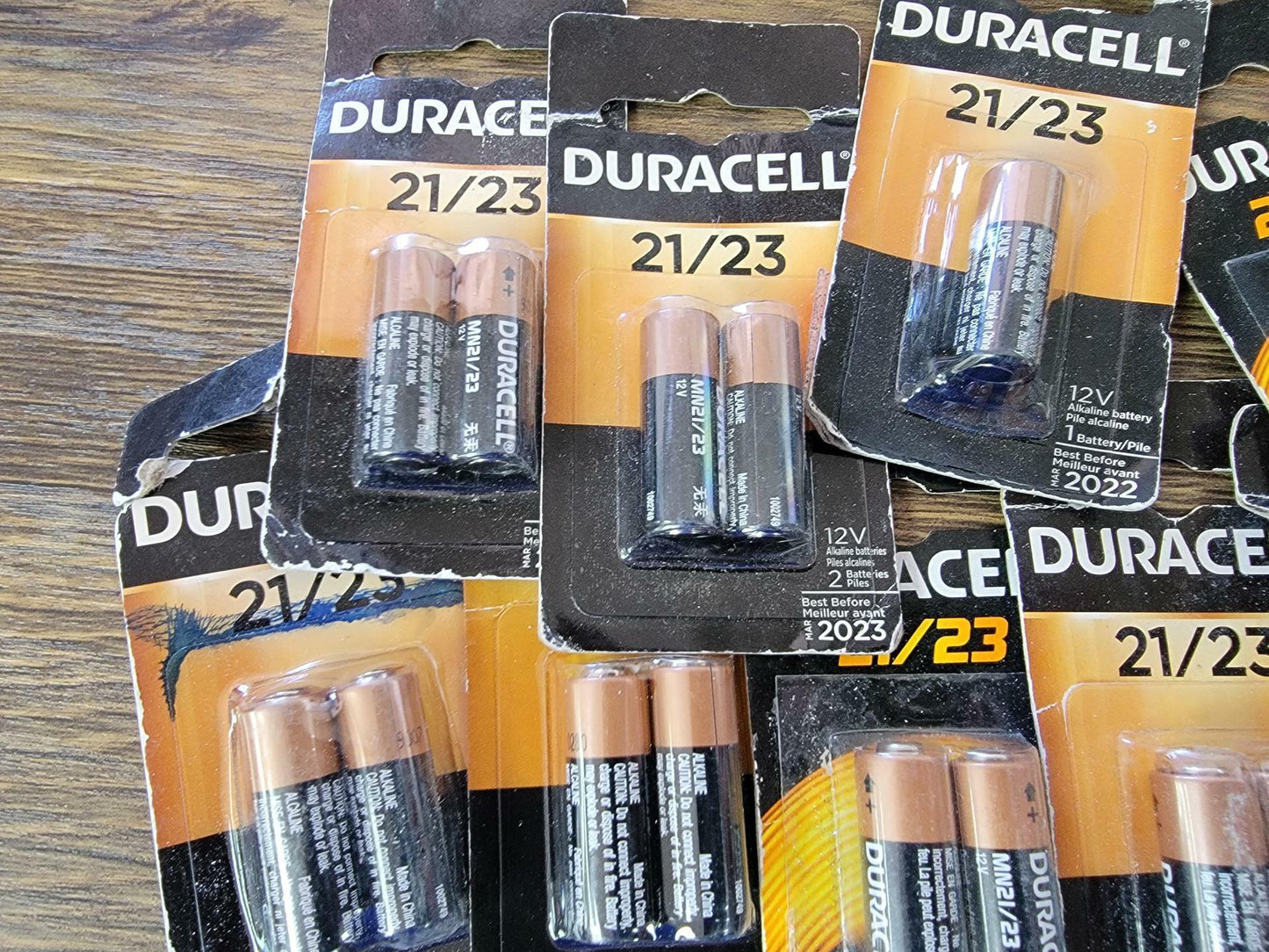 Duracell 21/23 DL23A Alkaline 12V Battery A23 MN21 Lot of 19 - EXPIRED 2019-23