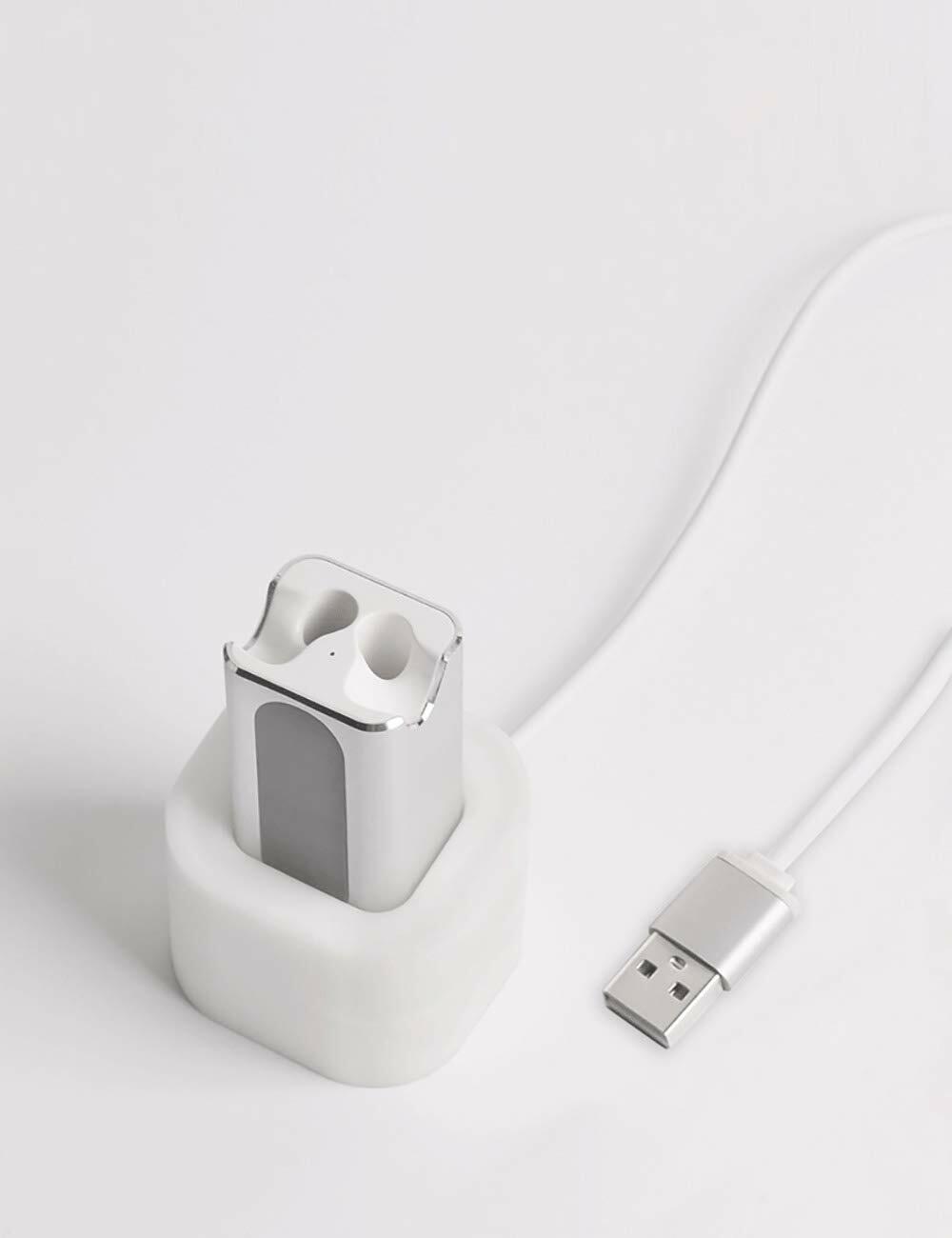 BLUERIN Airpods Charger Support Charging Airpods with Ear Hooks Desktop Charging Adapter with Stand Holder and in Car Charging Earbuds Accessories Airpod 1st & 2nd Generation Charger case Replacement