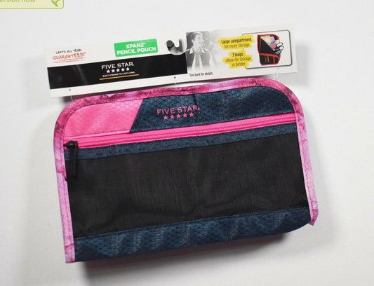 Five Star XPANZ Pencil Pouch For 3 Ring Binder Pink Blue Black