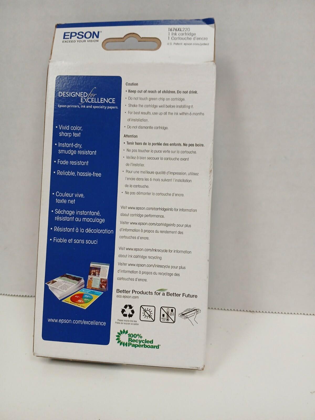 Epson 676XL Pro Cyan Ink Cartridge, EXP 05/2024
