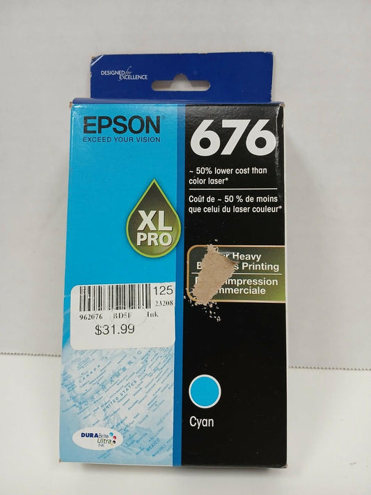 Epson 676XL Pro Cyan Ink Cartridge, EXP 05/2024