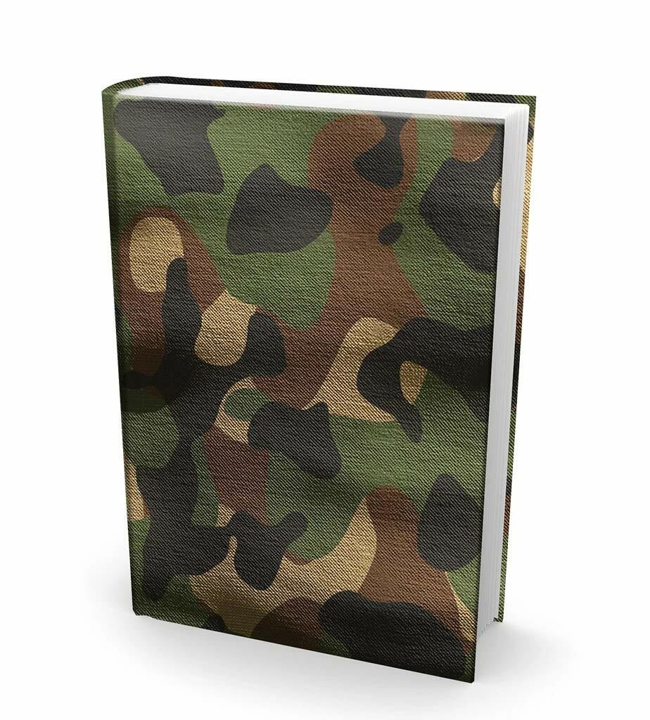 Book Sox Stretchable Book Cover: Fits Most Hardcover Textbooks up to 9" x 11". Adhesive-Free, Nylon Fabric School Book Protector. Easy to Put On. Washable & Reusable Jacket. (Camo)