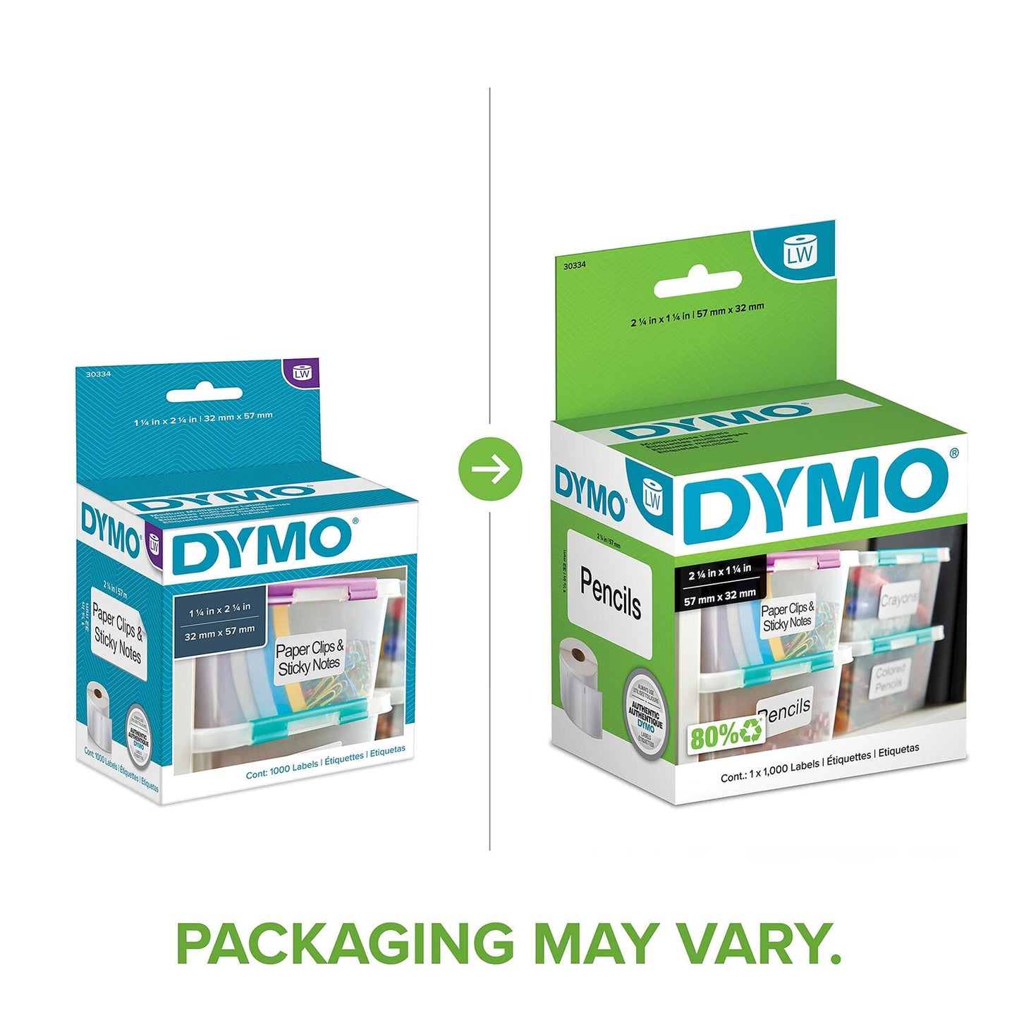 DYMO Authentic LW Multi-Purpose Labels DYMO Labels for LabelWriter Printers Great for FBA / FNSKU Barcodes 1-1/4" x 2-1/4" 1 Roll of 1000