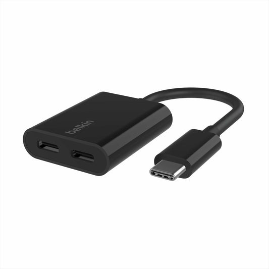 Belkin RockStar USB-C Audio + Charge Adapter, Headphone Adapter w/ USB-C 60W