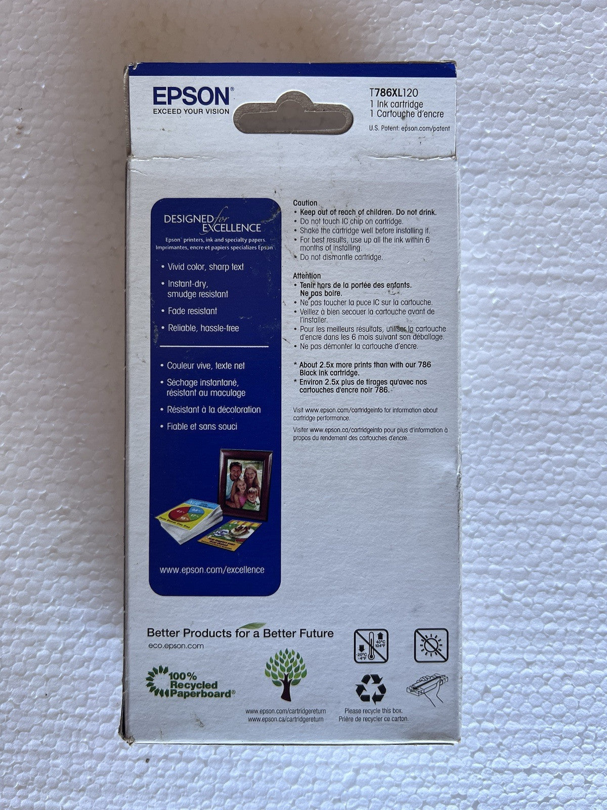Genuine Epson 786 Black Ink Cartridge Exp 2023