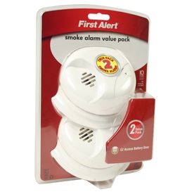 First Alert Battery Operated Smoke Alarm with Single Test Button (Set of 2)