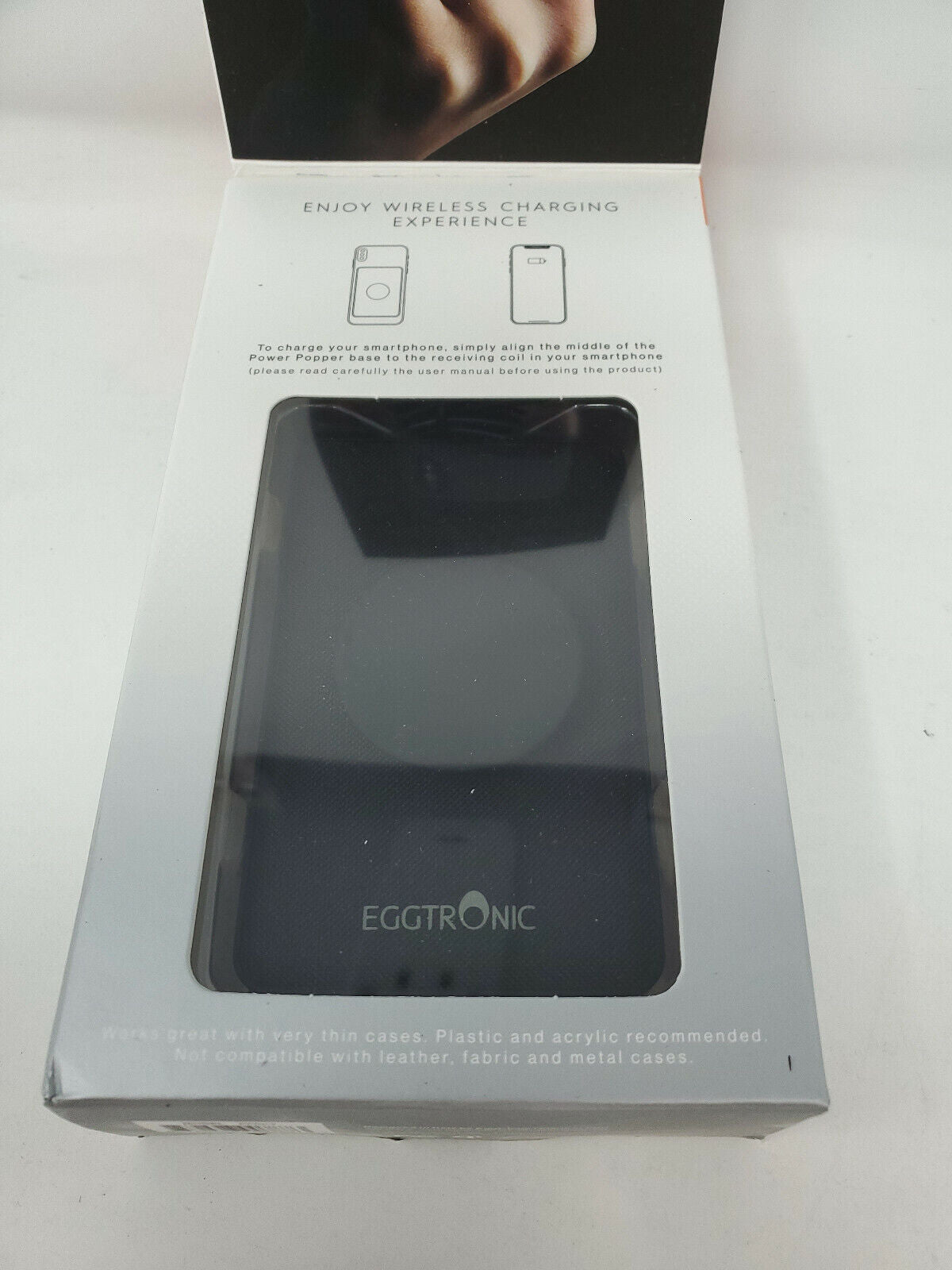 Eggtronic Power Bank, With Phone Pop Grip Black PPBK2 1500mAh iPhone Case - NEW