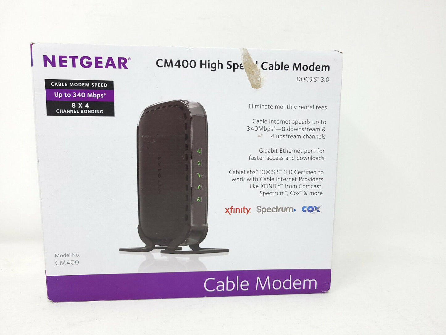 Netgear CM400 High Speed Cable Modem DOCSIS 3.0 Xfinity Spectrum COX - Open Box