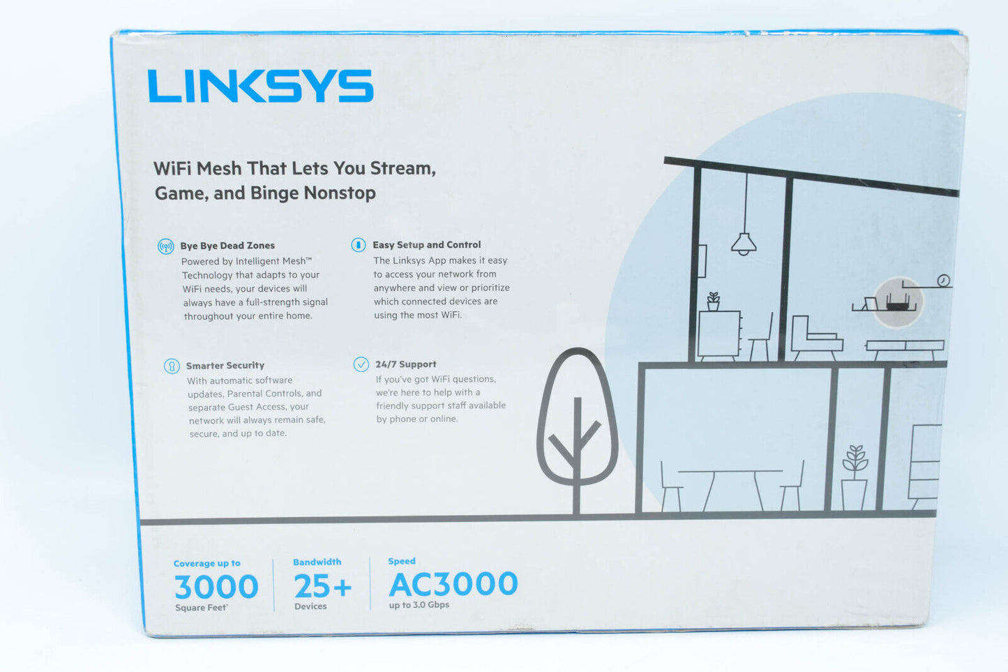 Linksys MR9000 Max Stream Tri Band AC3000 Wi Fi 5 Router - Good Used Condition