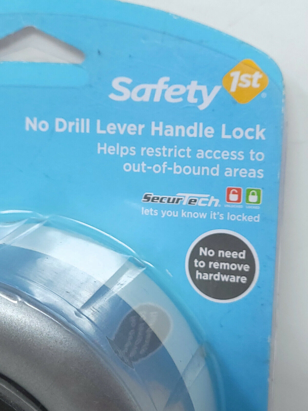 Safety 1st No Drill Lever Handle Lock Safe Sleek Easy to Mount, #48448 - NEW