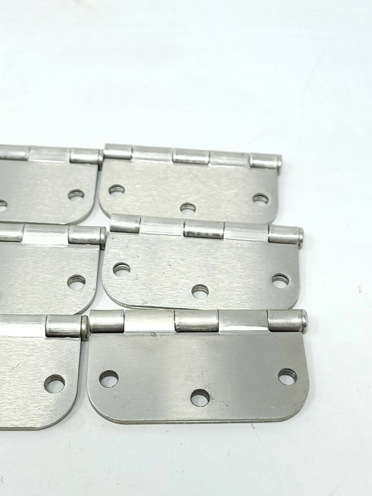 Lot of 9 Brand New Satin Nickle Door Hinges 3 1/2 in - round corners - NEW