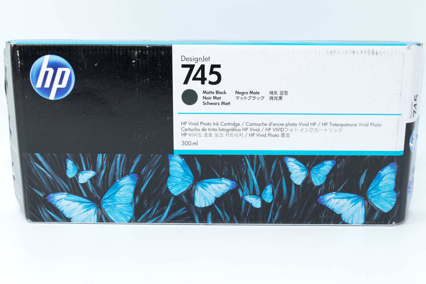 HP 745 300-ml DesignJet Matte Black Ink Cartridge, F9K05A - NEW - EXP: JUL 2021