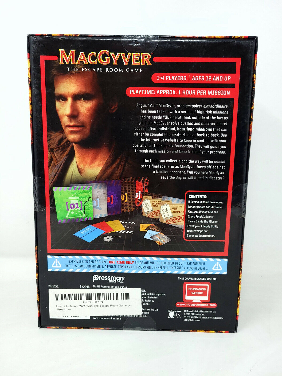 New - Pressman MacGyver The Escape Room Game - New in Box