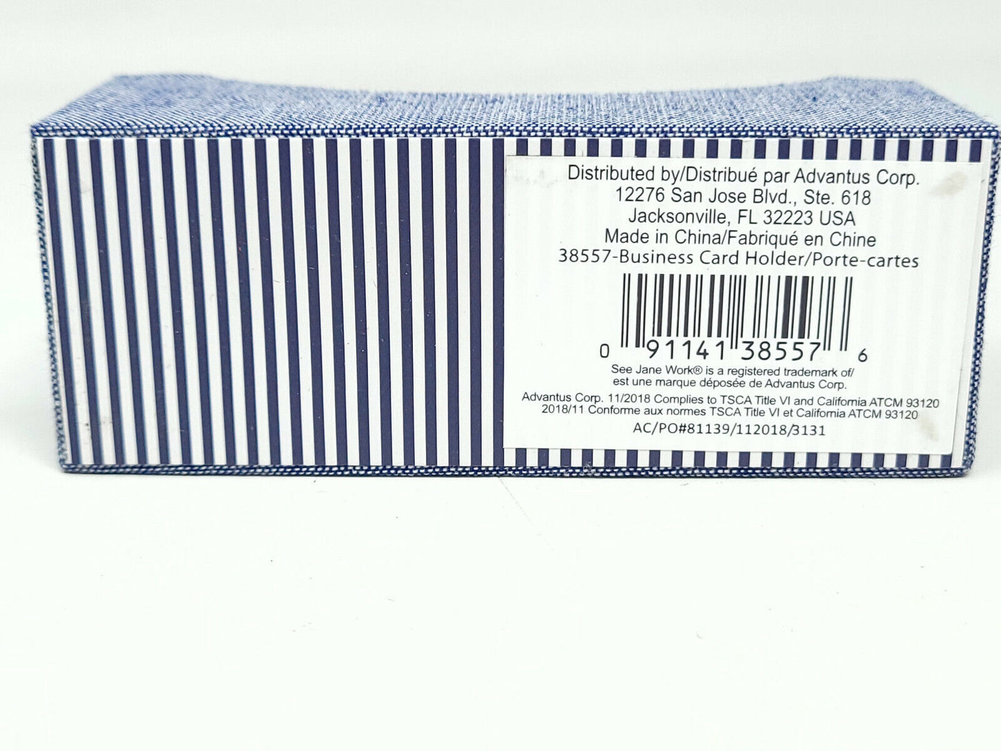 2x SEEEJANEWORK-Blue Striped Cloth- Business Card Holders - New with Tags