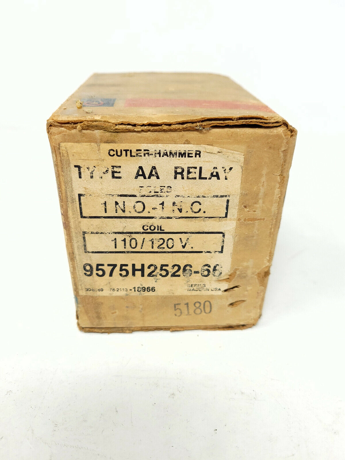 Cutler Hammer 9575H2526-66 TYPE "AA" RELAY 110/120V Coil - New Old Stock