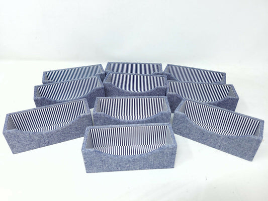 10x Blue Cloth - Blue Striped - Business Card Holders - New with Tags