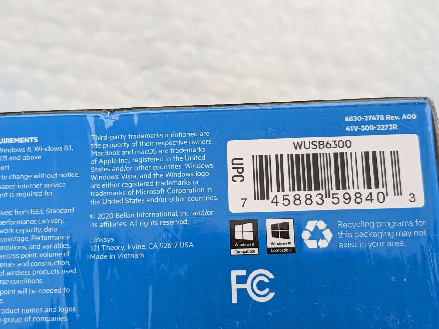 Linksys WUSB6300 Dual-Band AC1200 Wireless USB 3.0 Adapter Factory refurbished