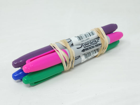 4x Sharpie Twin-Tip Permanent Marker - Purple, Mag, green, blue - NEW WITH TAGS