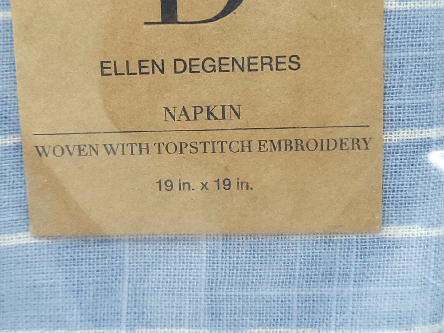 Lot of 2x ED Ellen DeGeneres “Signature Words" (19” x 19”) Napkins Blue - NEW